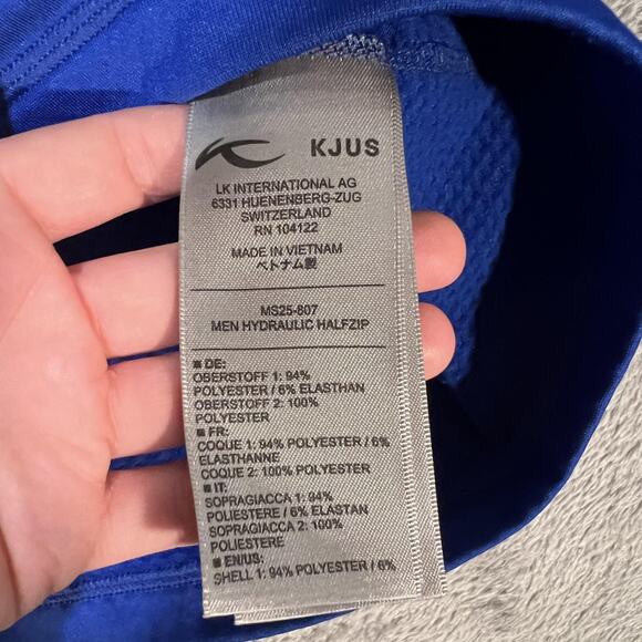 Kjus Pullover Mens Large Blue Hydraulic Half Zip Performance Stretch Outdoor Top - Picture 4 of 6